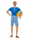 20s Bathing Suit Costume, Blue & White